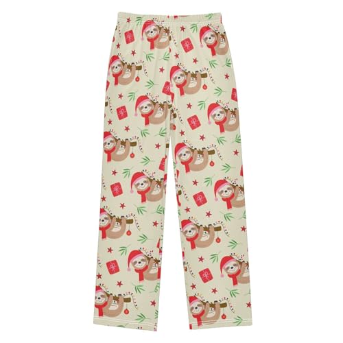 Boys' Pants Christmas Xmas Sloth Long Bottoms Jogger Pants Elastic Waist Trousers with Pockets S-XL