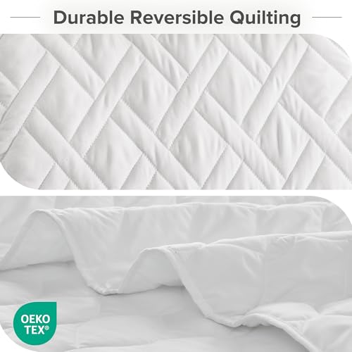 Comfort Spaces Queen Quilt Set Modern Reversible Diamond Coverlet Queen Bedding Set Cozy Quilted Winter Layer, All Season Lightweight Soft Queen Size Quilt, Kienna, Full/Queen White Diamond 3 Piece