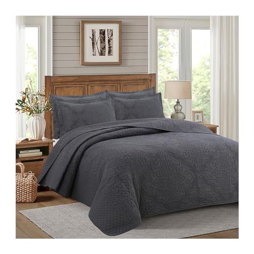 Couvre-lit matelassé en coton géométrique haut de gamme pour lit double - 4