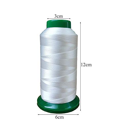 Polyester Thread Heavy Duty Bonded UV Resistant High Strength Outdoor Thread #69 T70 Size 210D/3Ply for Upholstery, Outdoor Market, Drapery, Leather, Beading, Crafts, 3000Yards Pack of 2 (Black White)