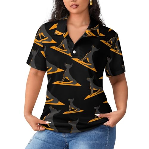 Polo Yoga Dog para mujer con cuello y manga corta una camiseta de tenis casual