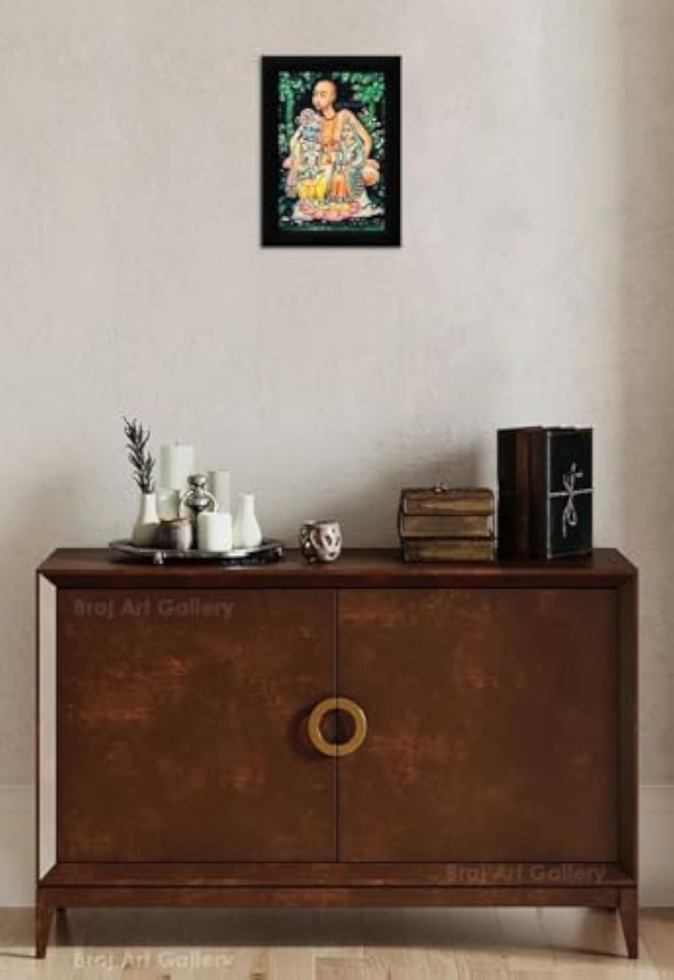 Swami Haridas with Radha & Krishna Photo Frame