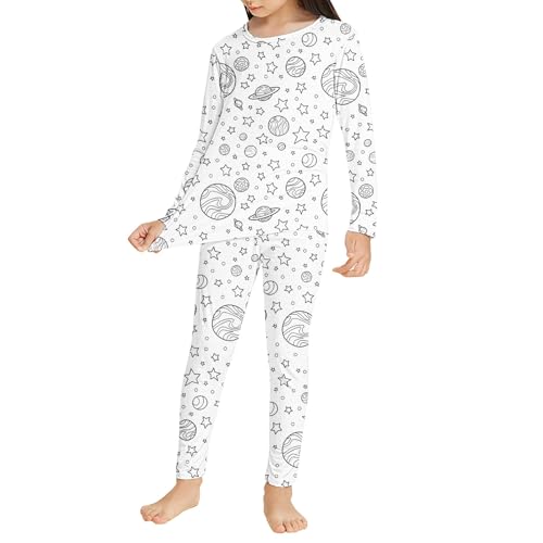 DIY Cartoon 𝗣ajamas Sets for Boys Girls Hand Painted 𝗣ajama 𝐒leepwear Kids Christmas Black White 𝗣js Outfits Suit3