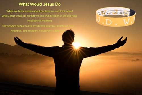 SONNYX 20 PCS WWJD Matching Bracelets for Women Men What Would Jesus Do Inspirational Religious Christian Reversible Stretch Wristband Jesus Faith Elastic Bracelet3