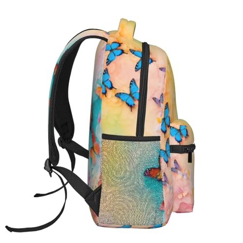 Mochila de senderismo EdWal con estampado de mariposas e impermeable para portátil 3