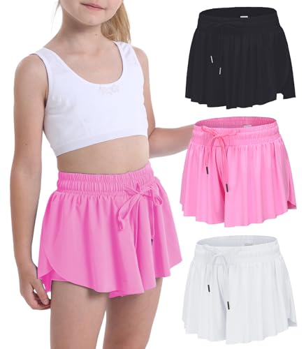 Image of Flowy Shorts for Teen Girls Athletic Running Youth Butterfly Shorts