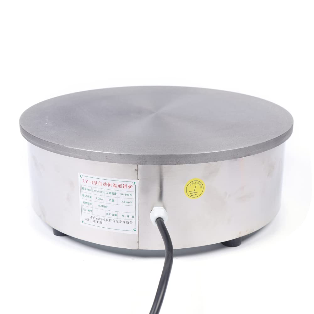 Crepera Eléctrica - Antiadherente Máquina profesional para crepes 2800 W, termostato ajustable, diámetro de 45 cm (FD4)