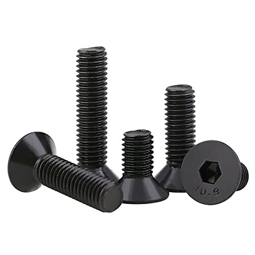 Bolzen, M8 M10 Schwarz 7991 Senkkopfschraube mit Innensechskant, 10.9 Stahl(M10x35(2pcs))