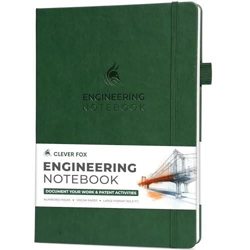 Clever Fox Engineering Notebook – Hardcover Grid Notebook...