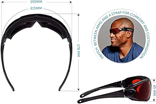 Image of Sleep Savior Deluxe Red Lens Night Glasses - Blue & Green Light Blocking Glasses for Better Sleep /Increase /Eliminate Eye Strain /