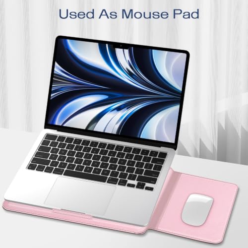Image of Fintie Sleeve Case for MacBook Neo 13 inch, Air 13.6 /13.3 inch, Pro 13 inch | Other Up to 13 inch Laptop Tablet, Slim Bag Cover with Stand, Synthetic Leather, Magnetic Closure, Blush