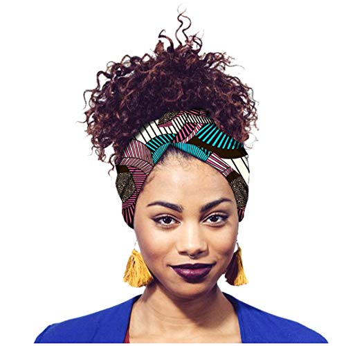 Surkat Traditional African Printing Headwrap Nigerian Headband Headwear Hair Cover(Multicolored)