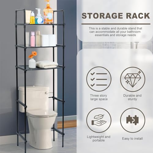 NIHUIFDPY Over Toilet Storage Shelf, 3 Tier Bathroom Over-The-Toilet Organizer Rack, Above Toilet Storage Rack, Behind Toilet Shelf, Freestanding Toilet Space Saver for Home Bathroom Paper Towel - Cosy Home Interiors NIHUIFDPY Over Toilet Storage Shelf, 3 Tier Bathroom Over-The-Toilet Organizer Rack, Above Toilet Storage Rack, Behind Toilet Shelf, Freestanding Toilet Space Saver for Home Bathroom Paper Towel - Image 4