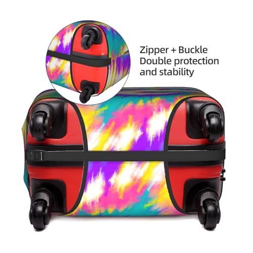 Rainbow Tie Dye Hand Draw Travel Luggage Cover Elastic Suitcase Protector Washable Baggage Covers For Trunk Case Fits 25-28 Inch Luggage3
