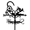 Cat Weathervane Roof 26 Height Black Metal Vintage Cat Flower Windvane Durable Cute Animals Weathercock Windmill Wind Cups Brackets for Outdoor Farmhouse Decoration Garden Yard Decors