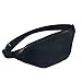 Qisiewell Basic Fashion Sac banane de sport 2 compartiments avec fermeture éclair et sangle réglable pour homme et femme, Noir basique., s
