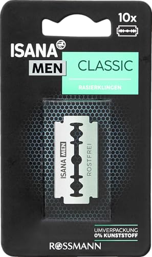 ISANA MEN Classic Rasierklingen, 10 Klingen