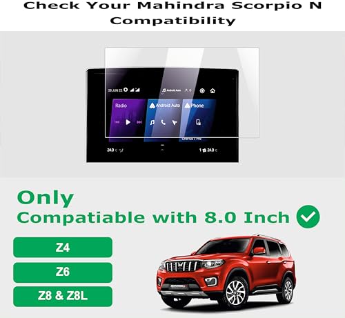 Image of OHAYO 9H Hard Screen Protector 3 Pack for Mahindra Scorpio N 2022-2025 | Infotainment 8 Inch + Instrument Cluster + AC Panel Protection Film | Military Strength, Scratch Resistant, HD Clear, Bubble Free | Not Tempered