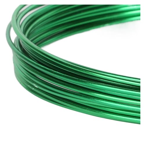 Alambre de aluminio Alambre redondo de aluminio anodizado 2 mm, calibre 12, longitud 5 m, for manualidades joyería, alambre metálico for abalorios, colores(Dark green)
