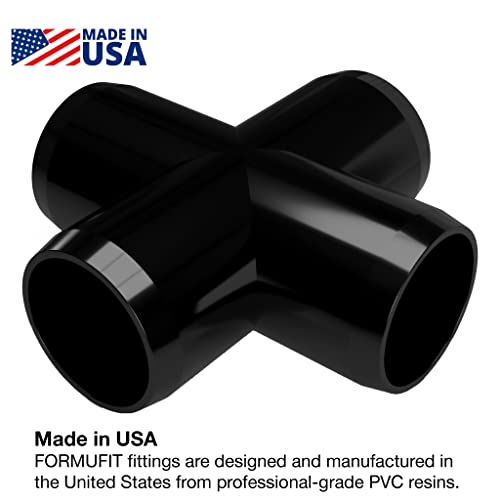 Formufit F001Crx-Bk-4 Cross Pvc Fitting, Furniture Grade, 1" Size, Black (Pack Of 4) #TOP1
