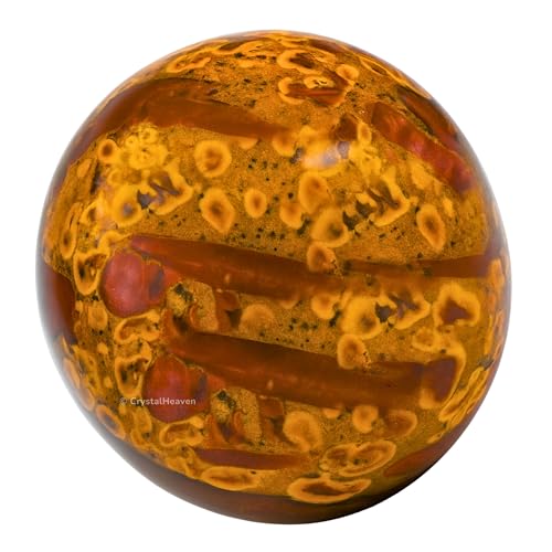 Image of Certified Crystal Fruit Jasper Ball for Meditation - Premium Crystal Vastu Items for Home and Feng Shui Items for Good Luck - Ideal for Pooja Supplies and Spiritual Practices (1.5 Inch)