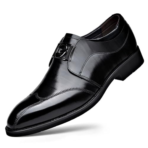 ADMLZQQ Men's Dress Shoes Classic Leather Formal Slip on Wedding Business Oxford Shoes