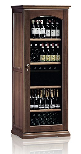 Ip Industrie - Cantina climatizzata in legno massello con porta in vetro e capienza di 138 bottiglie a due zone
