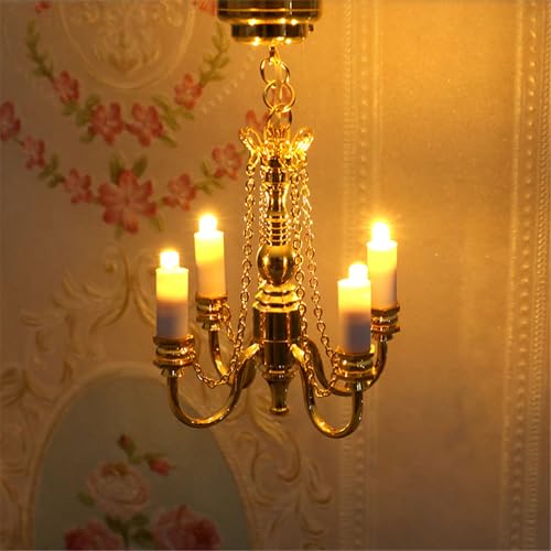 Muebles candelabros en miniatura estilo vela lámpara de techo modelo araña vintage 4