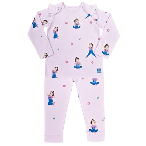 Ms. Rachel Girls Pyjamas Frill Long Sleeve Kids Character PJs Nightwear Lilac 12-18 Months