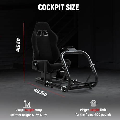Image of Dardoo Racing Simulator Cockpit Frame with Black Seat for 12Nm Direct Drive