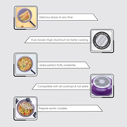 Wonderchef-Valencia-Non-Stick-Cookware-4-Piece-Set-Kadhai-with-Lid-Fry-Pan-Dosa-Tawa-Induction-Friendly-design-Cool-Touch-Bakelite-Handles-Pure-Grade-Aluminium-PFOA-Free-2-Years-Warranty-Purple