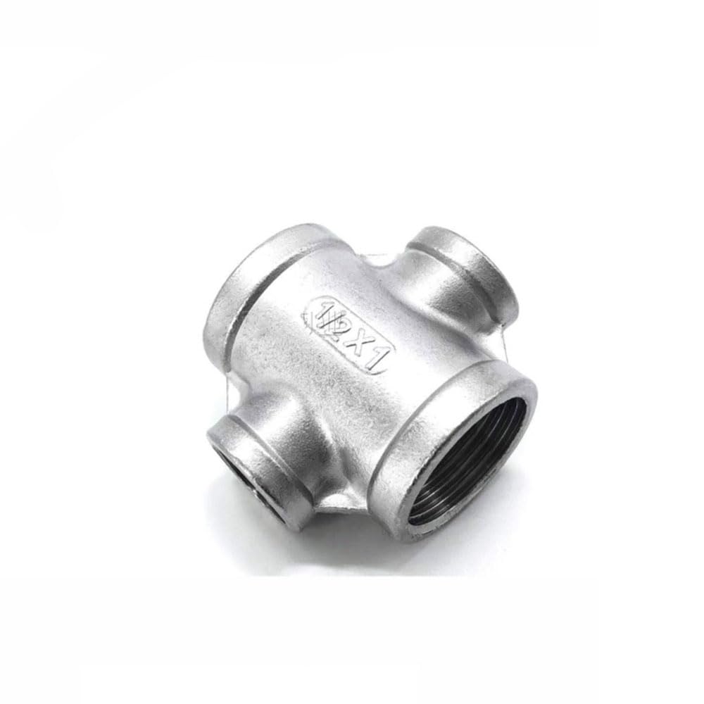 1/2" 3/4" 1" 1-1/4" 1-1/2" 2" Female Reducer Cross 4 Ways 304 Stainless Steel Pipe Fitting Connector Water Gas Oil(1-1l2 To 1l2 Inch)