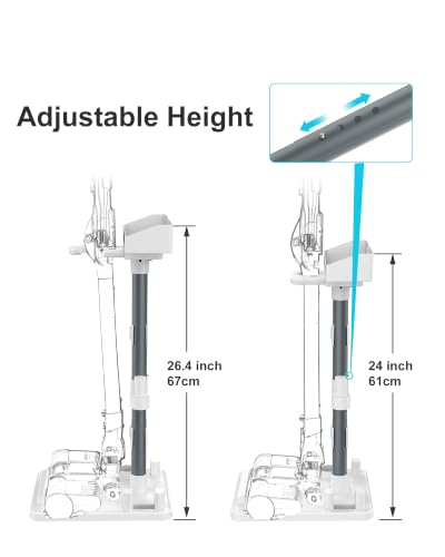 Image of Generic Vacuum Stand, Compatible with Bissell Dreame Dyson Eureka Shark More Cordless Stick Vacuums, Universal Standing Dock Station Organizer, Adjustable Tubes (White)