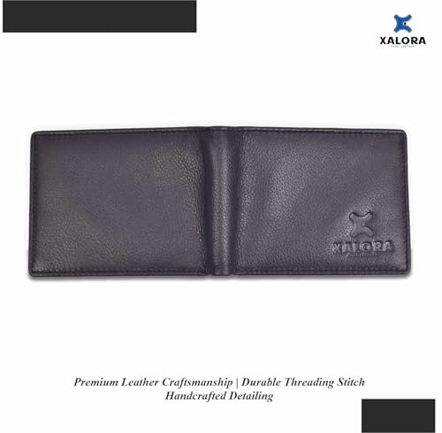 XALORA Men's RFID Blocking Wallet – 100% Pure Leather, Slim Bifold with 13 Card Slots, 1 ID Windows, 1 Cash Compartment & Reinforced Stitching – Premium Gift for Him4