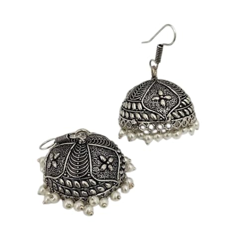 Peacock Small Size Brass Matel Silver Oxidized Designer White Bea...
