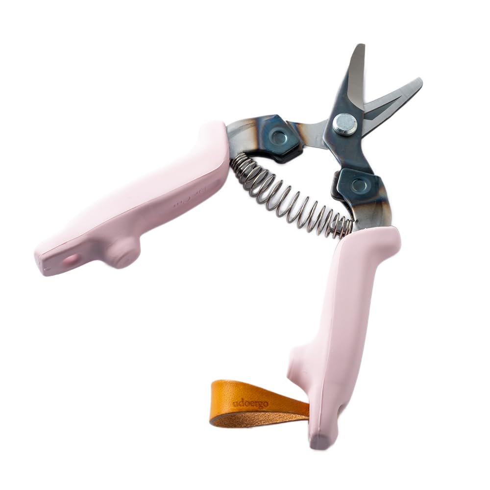Dr. Cut Shears Gardening Secateurs with Single Hand Light Weight & Ergonomic Silicone Grips Japanese SAIKA Pro Sakurairo Cherry Blossom Colour