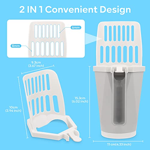 Pelle à Litière pour Chat avec Support, PWEZON Poubelle à Litière pour Chat avec 120 Sacs, Ramasse Crotte Litiere Chat Grande Capacité - Image 7