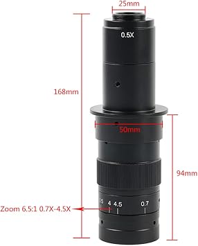4K UHD Digital Microscope TF HDMI USB Type-C 3.0 Industrial Electronic Microscope Camera & 180X C-Mount Lens Whit 56-LED Adjustable Ring Light