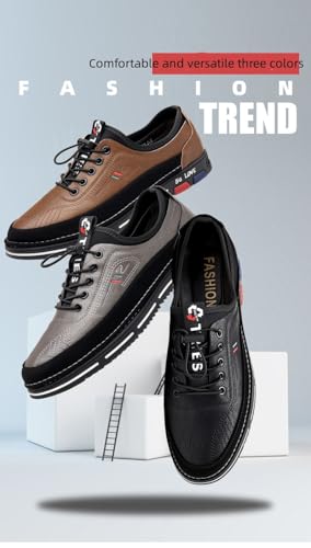 Plus Size Men's Trendy Color Block Business Shoes, Comfy Non Slip Lace Up Rubber Sole Dress Shoes, Men's Footwear4