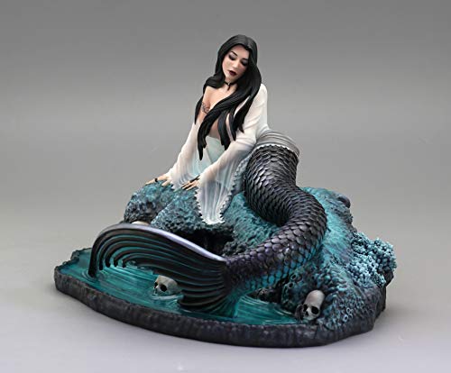Figura Sirena Veronese Design Resina Pintada 15cm miniatura 2