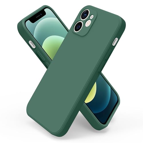 Tobfit Funda para iPhone 12 Mini, Carcasas Silicona Premium, Protección Completa Lente Cámara, Fundas Protectora Resistente Arañazos y Caídas para Apple iPhone 12 Mini 5,4 Pulgadas, Verde Oliva