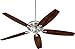 Quorum 90565-65 Apex - 56 Inch Ceiling Fan, Satin Nickel Finish with Satin Nickel/Walnut Blade Finish