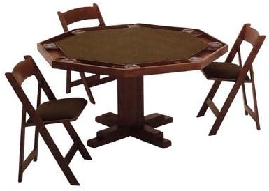 Bundle-93 52" Pedestal Base Poker Table Upholstery: Black Felt, Finish: Fruitwood/Walnut