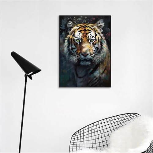 Peinture tigre abstrait pour dynamiser un mur blanc - 3