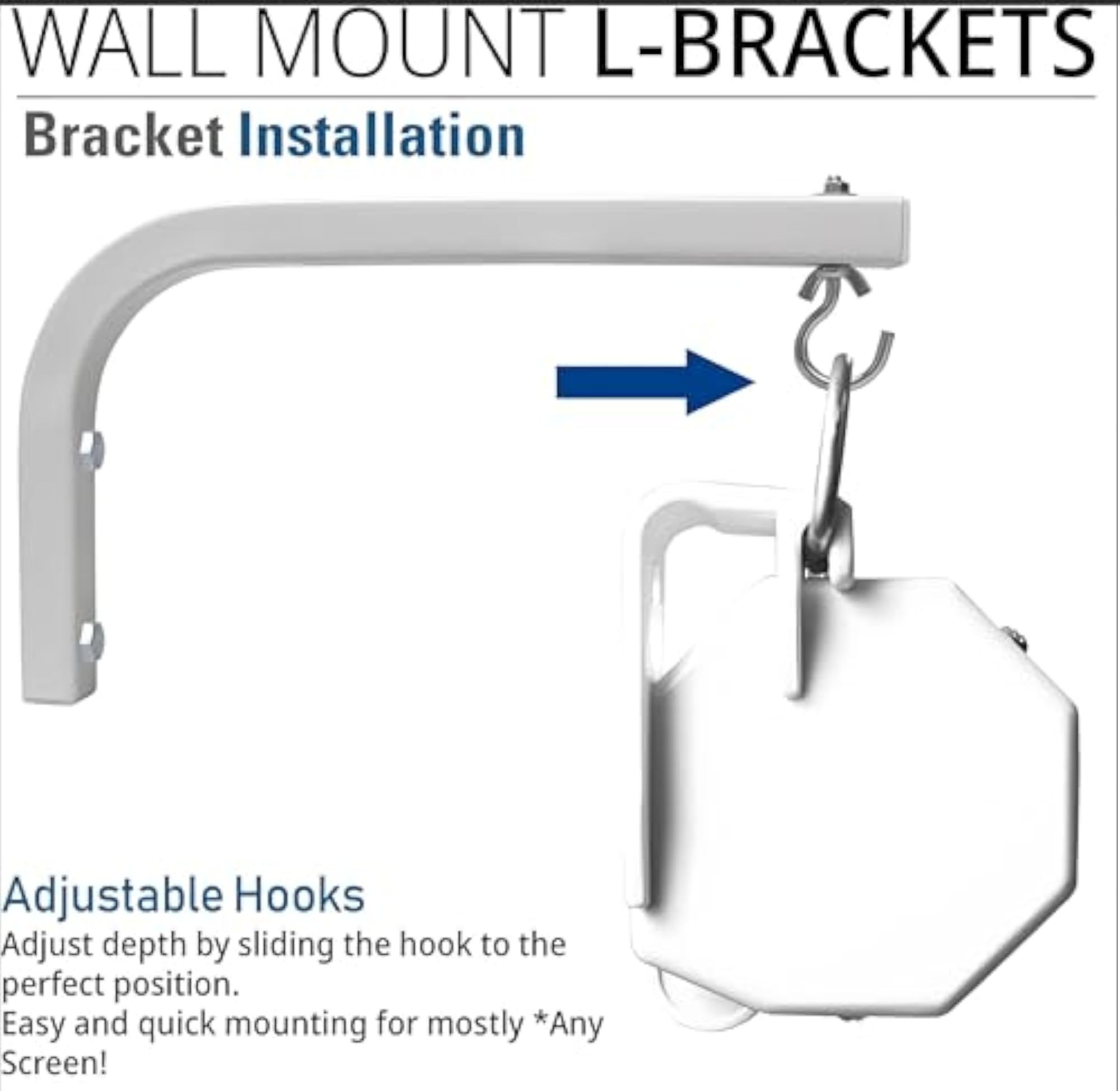 Universal Projector Mount Bracket with Adjustable Extension Hook