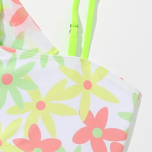 Kids Girls Pieces Swim Cover Up Sets Floral Short Sleeve Kimono Top Bikini Bra Top with Brief4