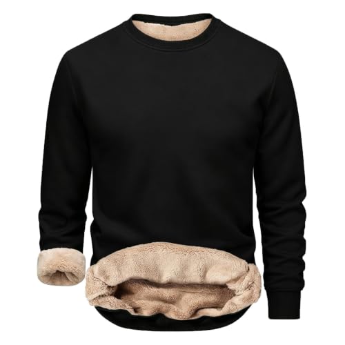 Stay Warm in Style Mens Sherpa Lined Sweatshirt for Winter Comfort - Image 3