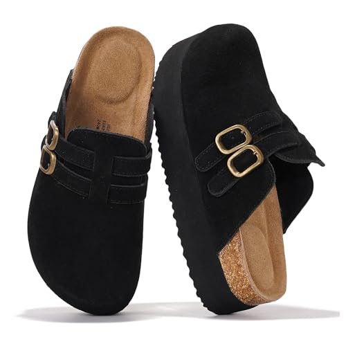 Image of Project Cloud 100% Genuine Leather Platform Sandals Women Footwear - Comfortable Womens Slides Memory Foam Insole - Non Slip Water-Resistant 3-Strap Wedge Sandals for Women 2026