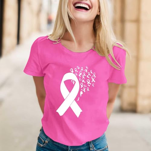 Womens Shirts Breast Cancer Awareness Support Shirt Pink Ribbon Breast Cancer Survivor Gifts Inspirational Tees - image 2