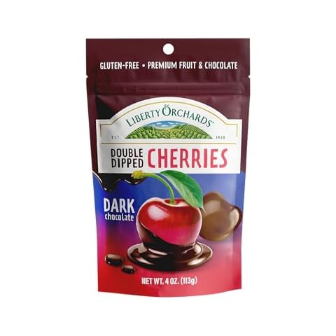 Liberty Orchards Double Dipped - Dark Chocoalte Cherries, Gluten Free, Premium Cherry & Rich Chocolates Delightful Treat Cover
